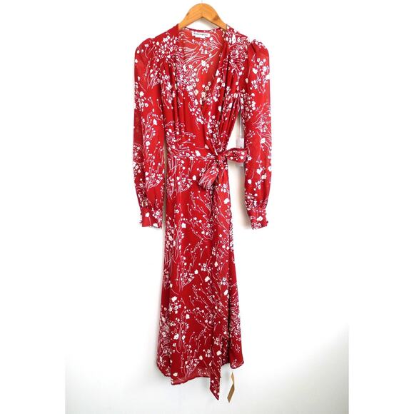 REFORMATION Susanna Midi Wrap Dress Bryce Floral Print Sustainable XS NWT $248 - Picture 2 of 10